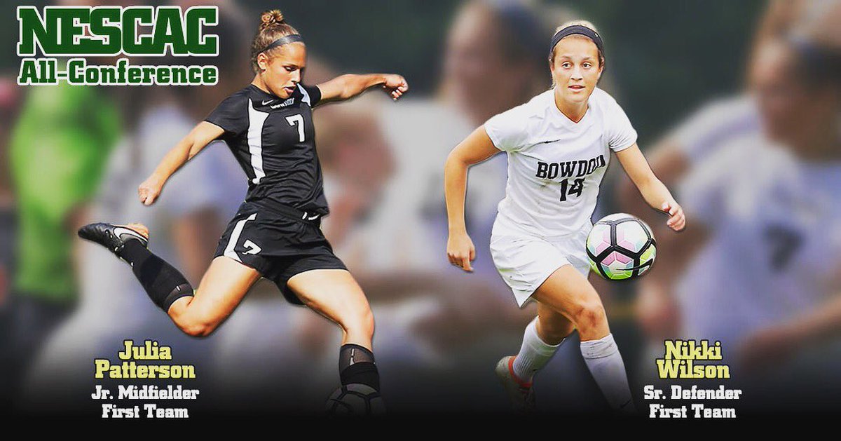 Congrats to Julia Patterson and Nikki Wilson from @BowdoinWSoccer on being named All-NESCAC! #GoUBears