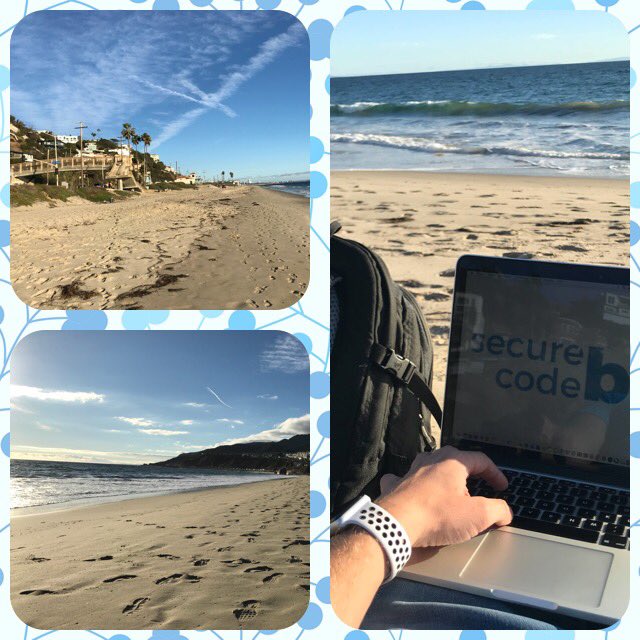 r_seedorff's tweet photo. #security coding on the beach again - this time #malibu #beach in LA :) #remotework #ThinkOutsideTheBox #iteratec #rocks #secureCodeBox https://t.co/tNbVXZNYY7