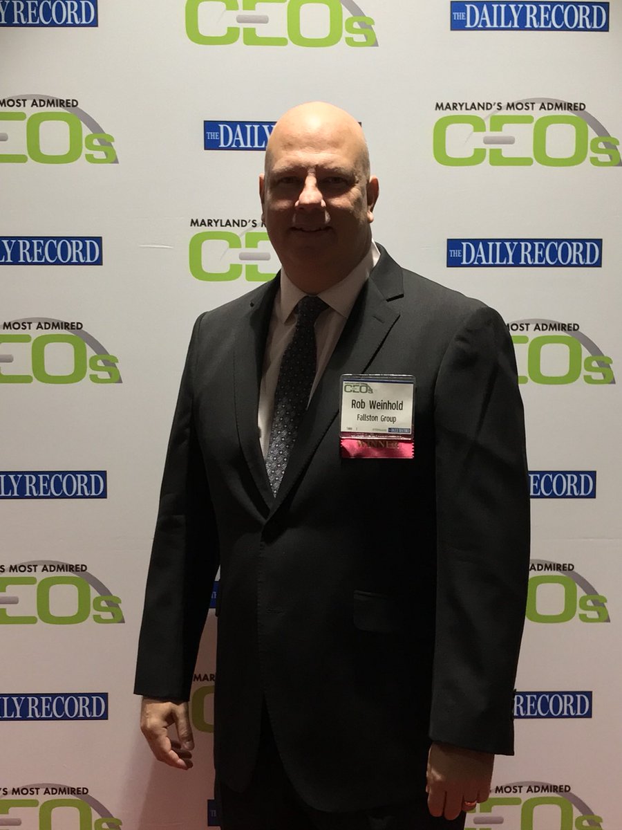 FallstonGroup's tweet photo. We are SO proud of Rob! Our most admired #CEO each &amp; every day @MDDailyRecord #Baltimore #business https://t.co/6Ba5suZty8