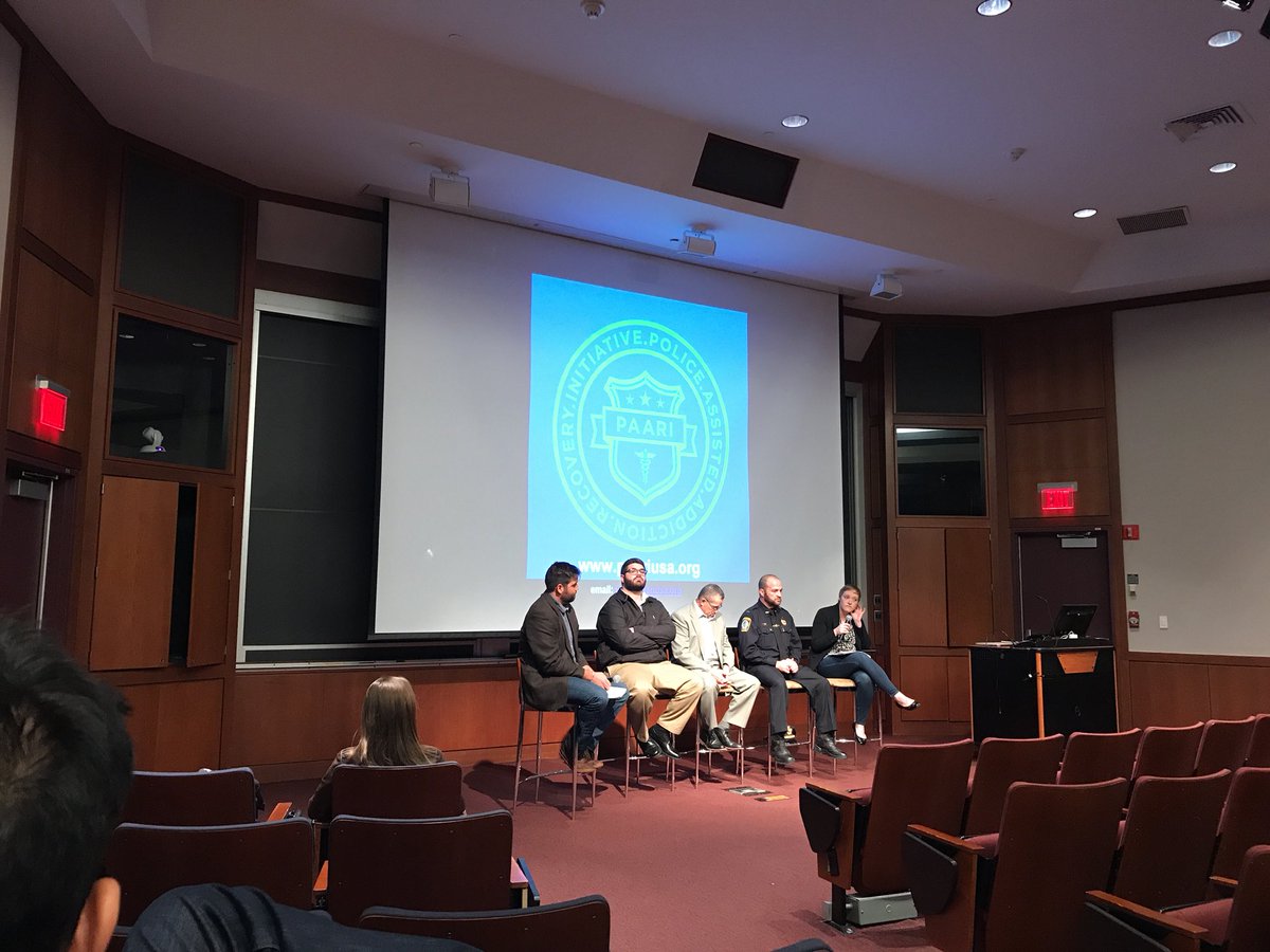 LeahSBerk's tweet photo. “This is an epidemic we can’t arrest our way out of.” Learning about the #PAARI Angel program at @babson #OpioidEpidemic @BabsonWellness https://t.co/o4aTaundvG