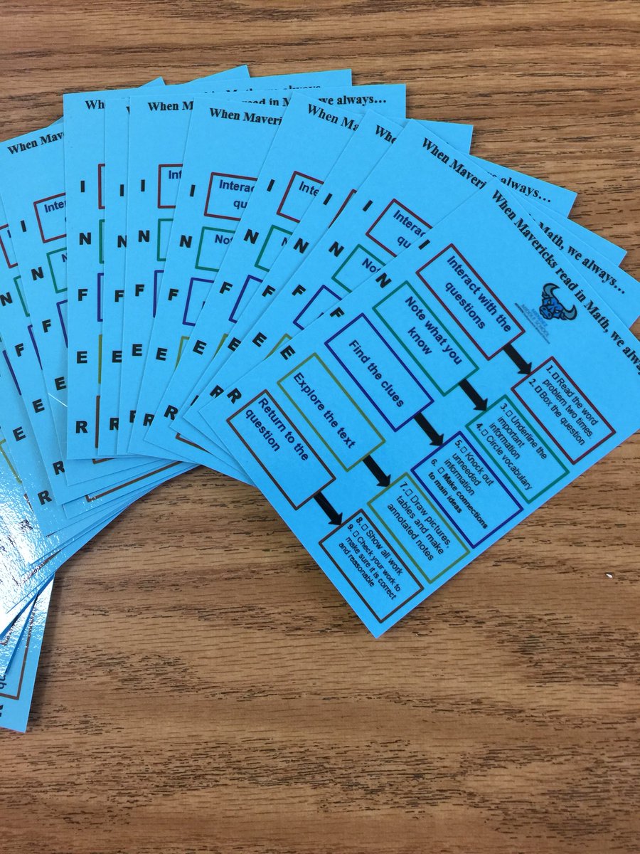 chemelnalis's tweet photo. Created mini Math INFER cards for our #MendezAwesomeMathTeam to have Ss use when interacting with word problems. @chemelnalic thanks a million for cutting & organizing them! #LiteracyMatters #Annotatednotes #ReadingandComprehension @MendezMiddleSch https://t.co/sBOrqoaehU