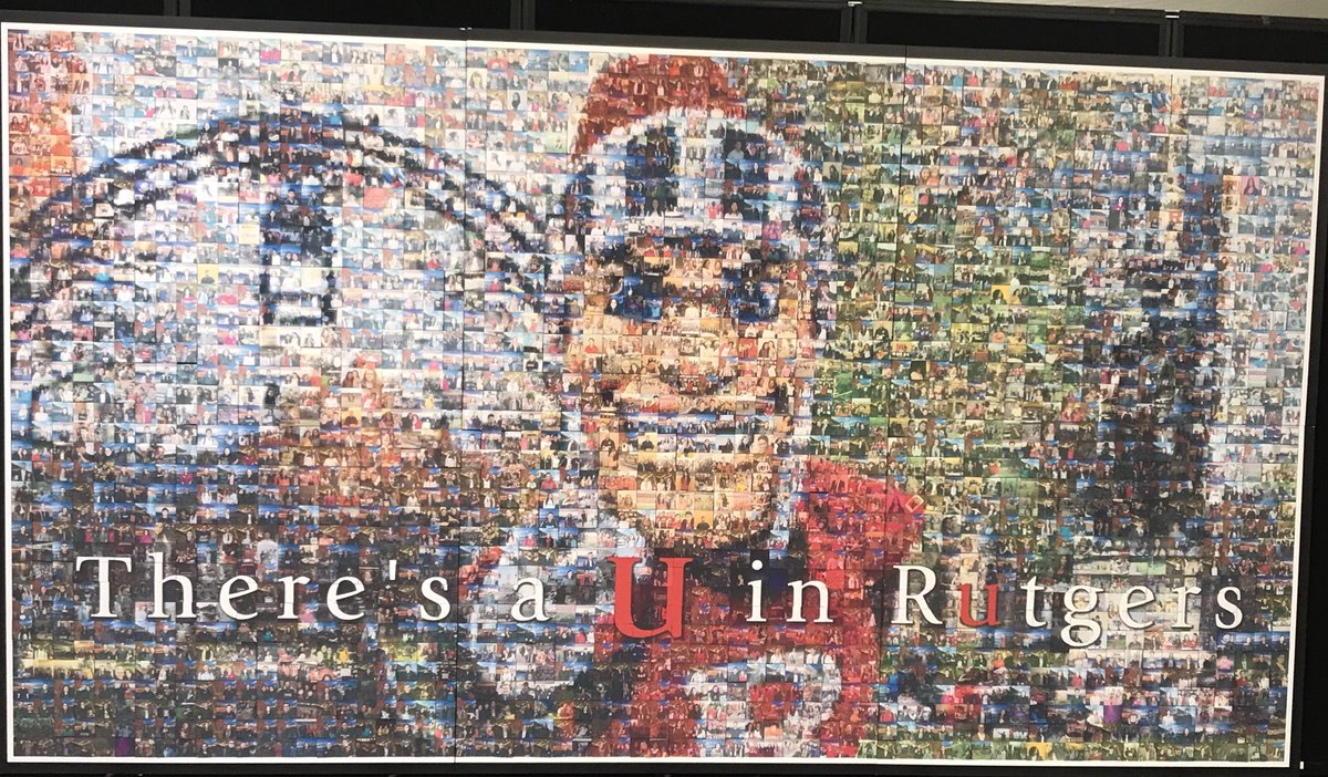 TheSix_RUSC's tweet photo. The mural is complete, 2376 photos of #RutgersLeaders. #Rutgers https://t.co/iQZfNSjA8p