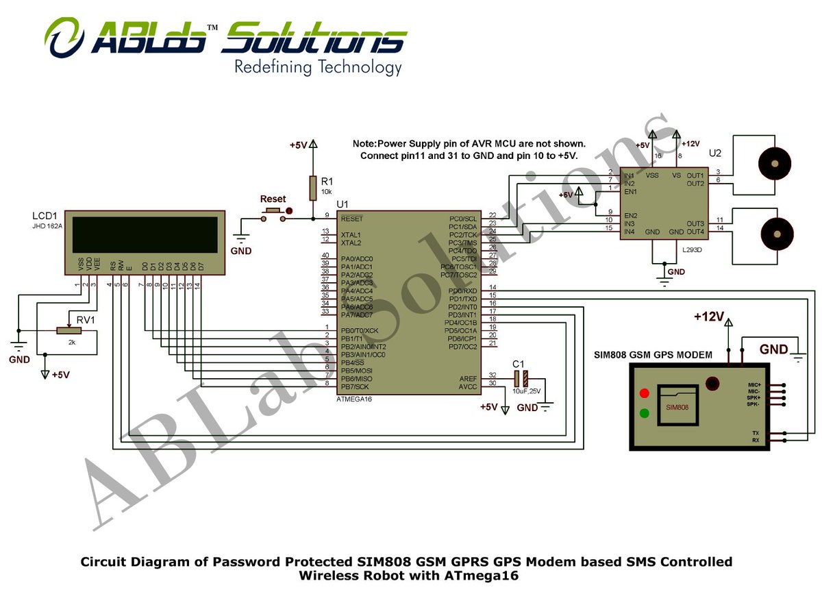 ABLabSolutions's tweet photo. Password Protected #SIM808 GSM/GPRS/GPS Modem based SMS Controlled #Wireless #Robot with #ATmega16 https://t.co/khCIP6bARY @ControllerCntrl @mcunews @microcontract_ @revistatw https://t.co/D2If9ycbNW