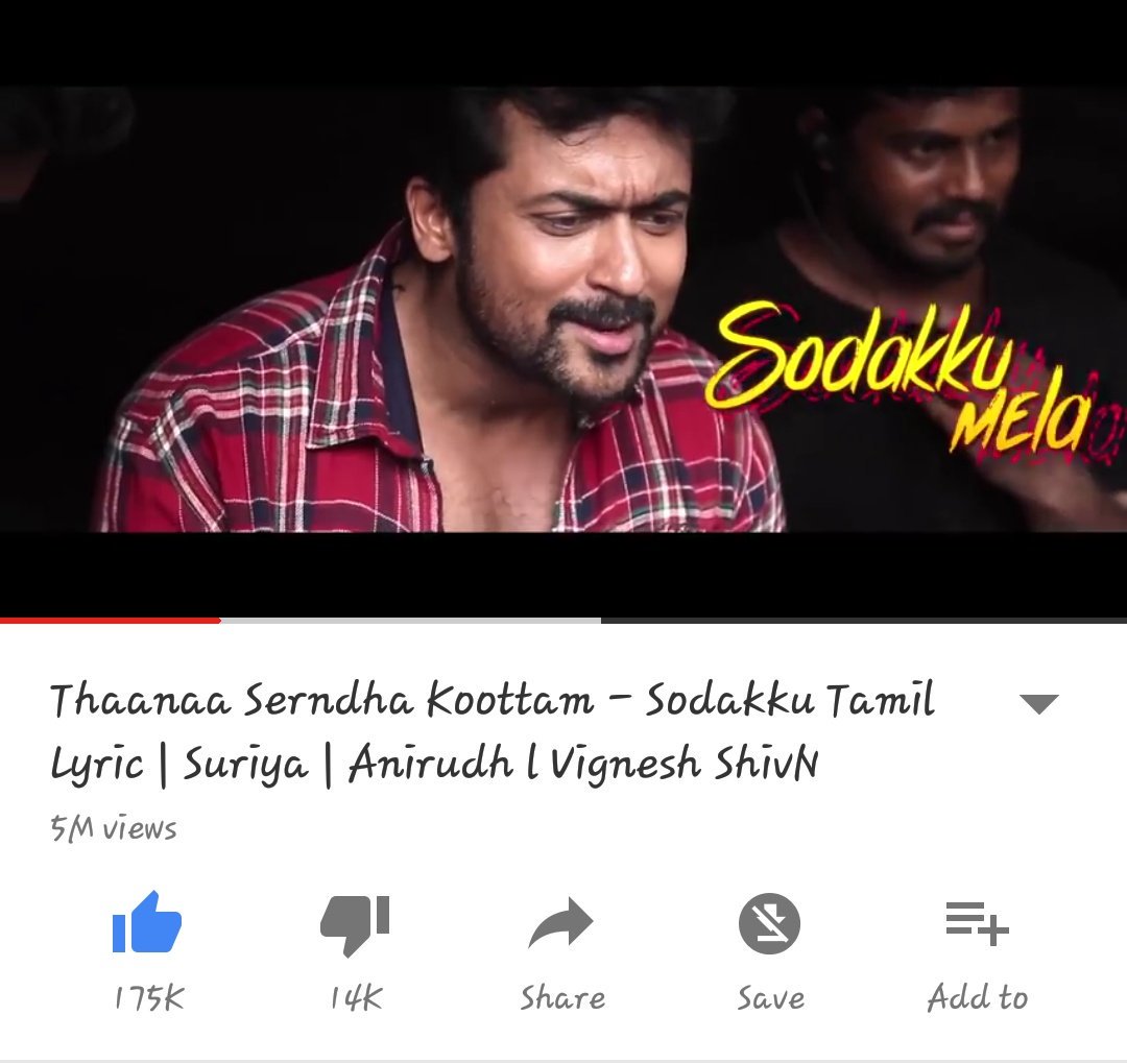 StudioGreen2's tweet photo. #SodakkuLyricHits5Mwith175Klikes ! 

Thank you fans for the overwhelming response.

@Suriya_offl @VigneshShivN @anirudhofficial @KeerthyOfficial @dineshkrishnanb @KalaiActor @meramyakrishnan 

#ThaanaaSerndhaKoottam https://t.co/1P8G2Kkm5N