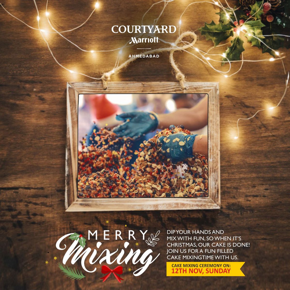 CYAhmedabad's tweet photo. Cake Mixing is traditionally done to celebrate the advent of Christmas and the start of winter festivities.
Join us in spreading the cheer along with the chefs, guests, and colleagues. 

#CakeMixing #CYAhmedabad #Ahmedabad https://t.co/sQewES6iZr