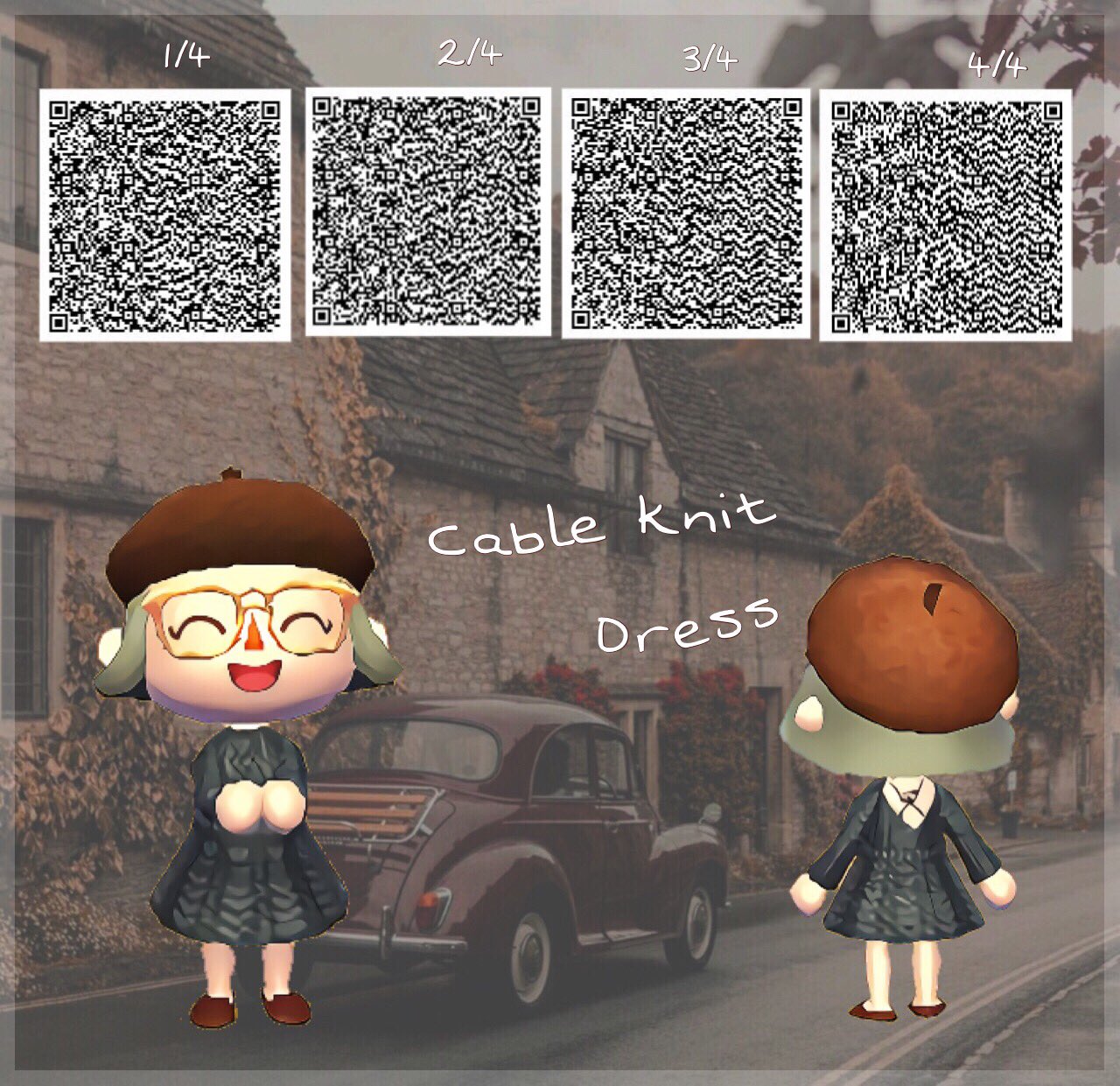 ハンナ ハピ森 ティノ村 A Twitter 久々のまいでざいん 今回はケーブルニットワンピをかきかに 画像なので柄が見にくいかもです スミマセン汗 シックな女性らしく大人可愛いワンピースになりました 是非着ていただけると嬉しいです とび森 とびだせ