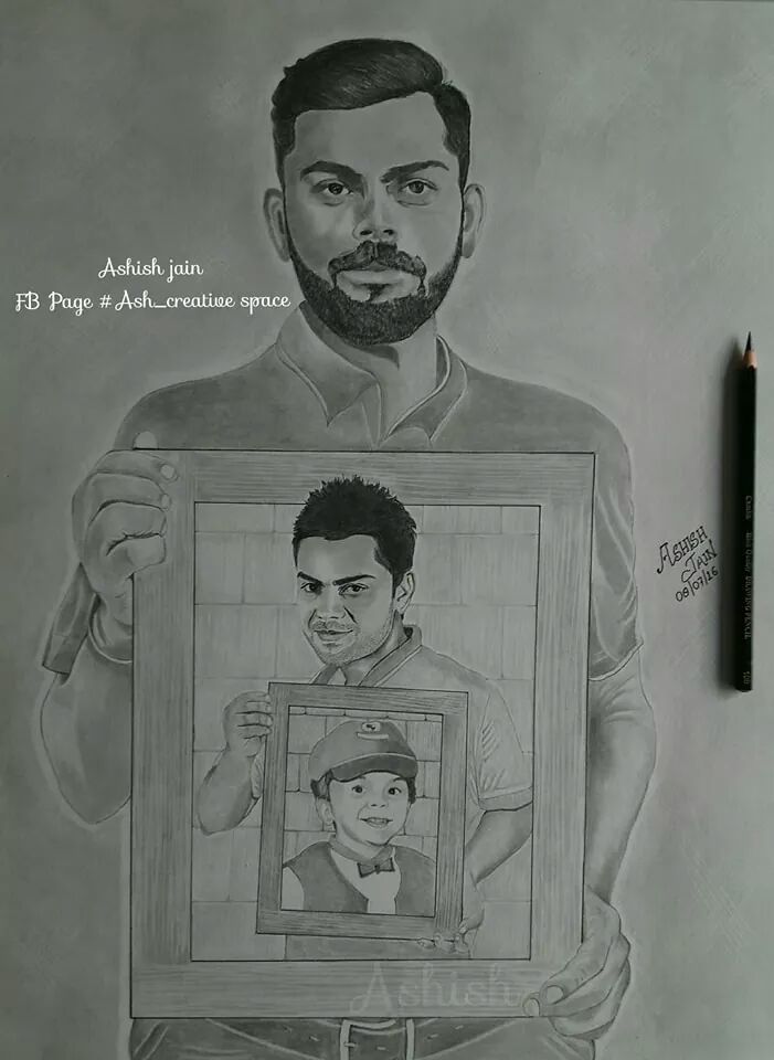 Beautiful sketch by Ash_creative space of Virat Kohli on his birthday
Happy birthday King Kohli 