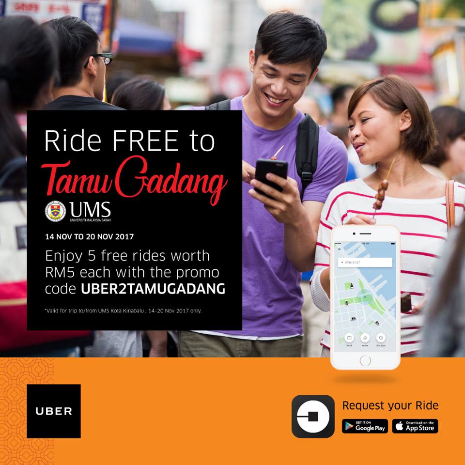 UMS_EcoCampus's tweet photo. UMS x Uber
Bah mari Uber ke Tamu Gadang UMS!
Nikmati 5 perjalanan PERCUMA bernilai RM5 setiap satu dengan kod promo UBER2TAMUGADANG
#Uber2TamuGadang #ubermy #uberkk @uber_my @tamugadangums https://t.co/cTa7vyd0iI