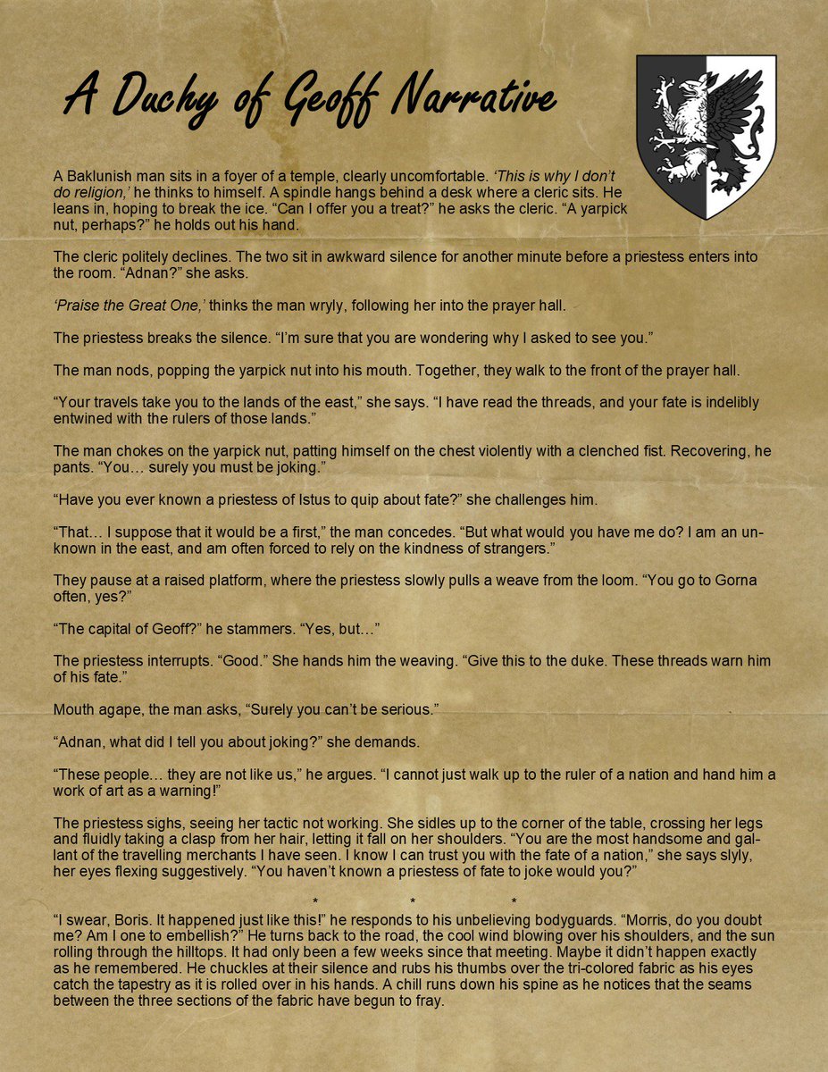 GreyHawkReborn's tweet photo. The final narrative in #geoff narrative before #tridentcon revolving around events to be played this weekend! Come check them out in Baltimore, MD

#dnd #dnd5e #rpgs https://t.co/SdzjLQetPH