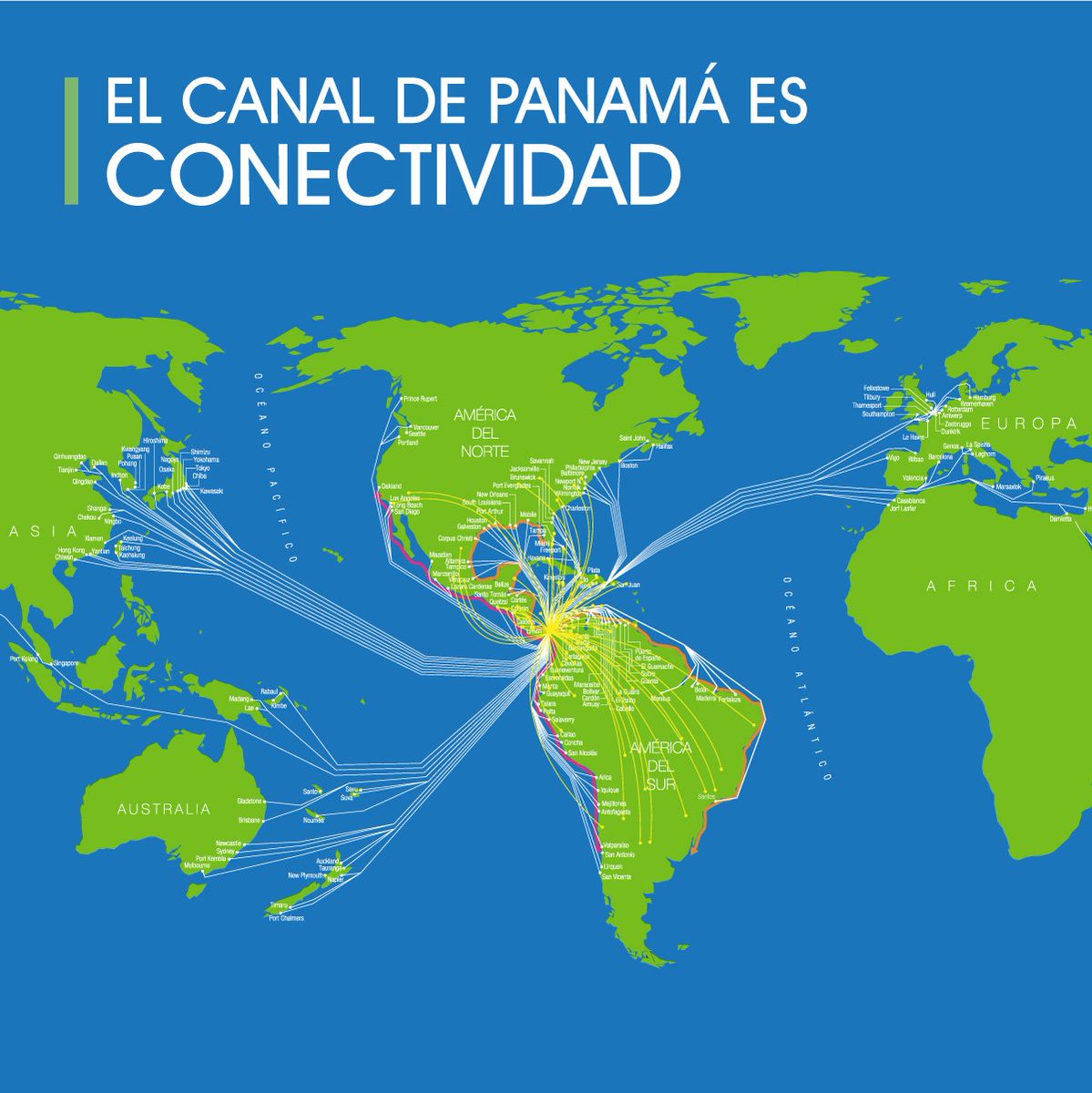 canaldepanama's tweet image. Panamá es considerado por las Naciones Unidas como el país de América Latina con la mejor conectividad y ubicación estratégica.