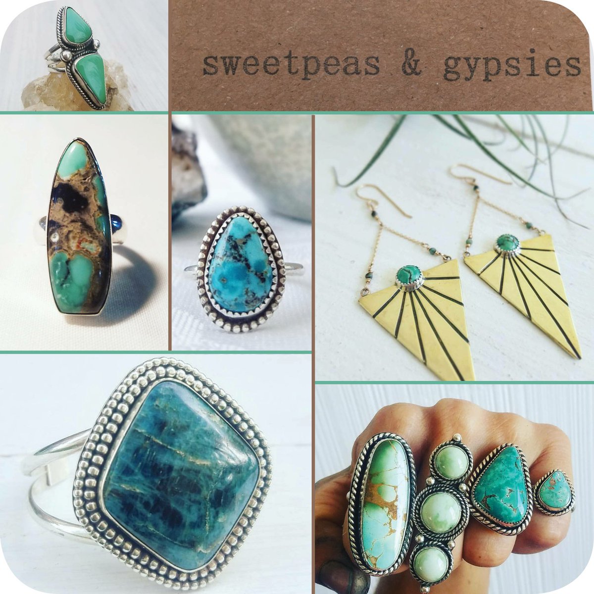 Sweet Peas &amp; Gypsies! Visit the digho facebook or instagram for more info! #jewelry #stones #shells