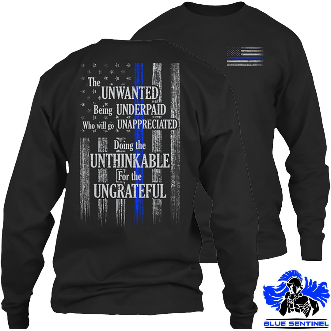 BluSentinelGear's tweet photo. Our MOST requested design! Feel like you're #UNWANTED by the Public you serve? Want to show your support for all of our heroes on the #ThinBlueLine? FREE SHIPPING until Thanksgiving - https://t.co/PwS8vg95nU https://t.co/BEm4WkuVpT