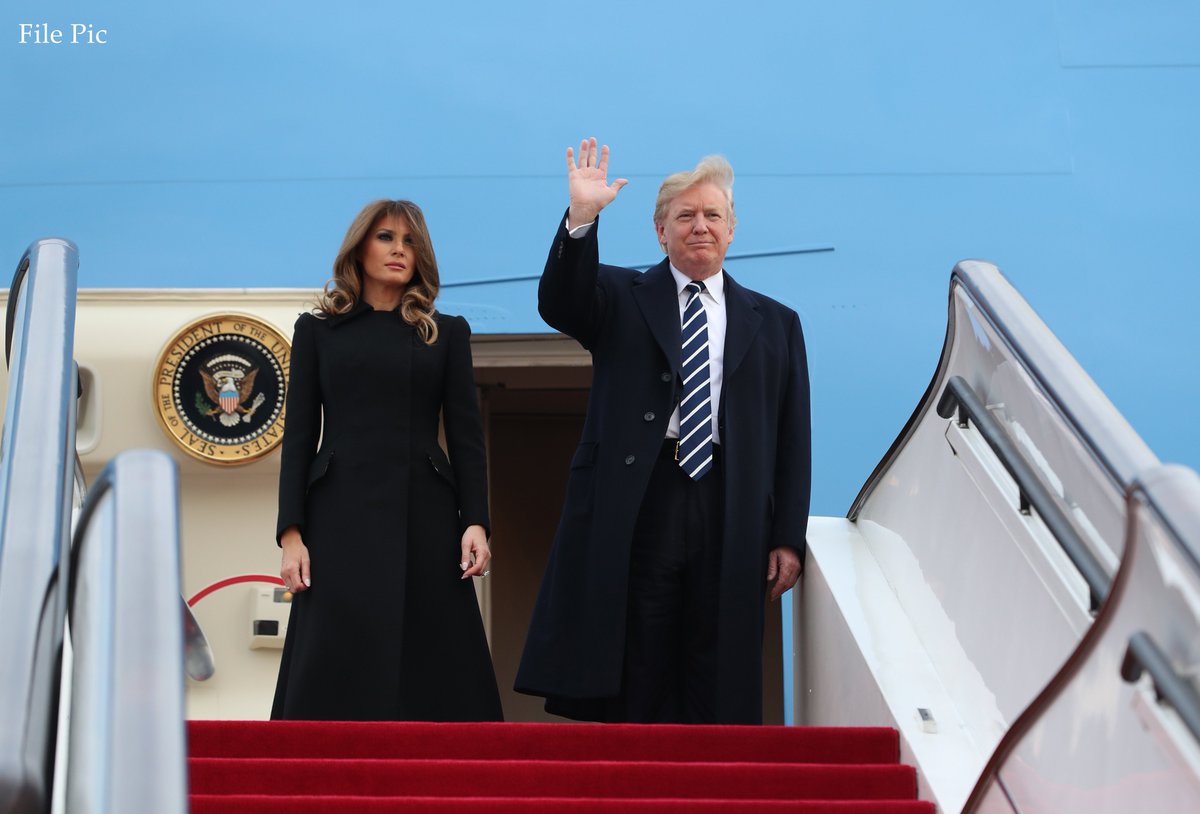 XHNews's tweet photo. Trump wraps up state visit to China; Extensive and important consensus reached during his 3-day tour https://t.co/rC1OrAq7xA https://t.co/s24BJ8c2GN