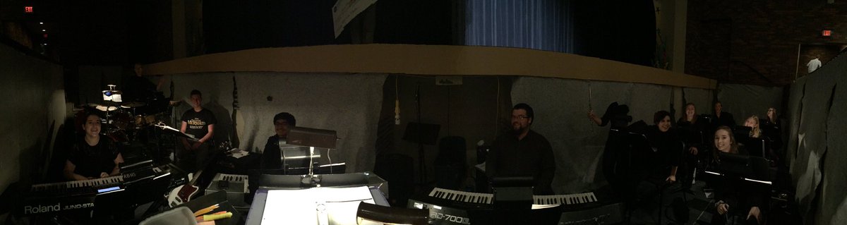 p_sulliva's tweet photo. Opening Night of The Little Mermaid. Come see this great show! Here’s the scene from the pit. @RBHSbruinband https://t.co/qJBJDX9TeP