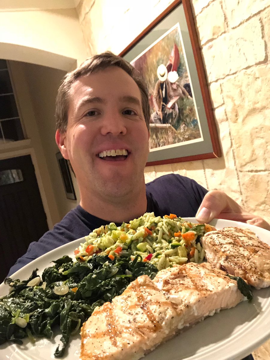 neilcloudwalker's tweet image. Post Sprint-Swim-Session Salmon with Orzo and Spinach.  Any RACE swimmers out there eating a healthy meal tonight?