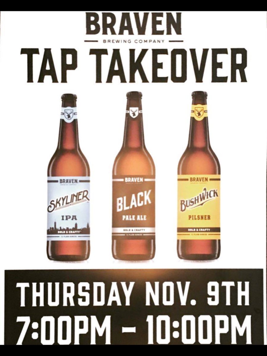 TheDouglassBK's tweet photo. #tonight #beerloversunite! @bravenbrewing is taking over our #taps with three #hoppy #treats to #quenchyourthirst. #neighborhoodpub #craftbeerweek #brooklyn #craftbeers #beerandjazz #beerandfootball #hoppytimes #parkslope #gowanus #bushwickpilsner #skylineripa #blackpaleale https://t.co/SiAUyNSRv5
