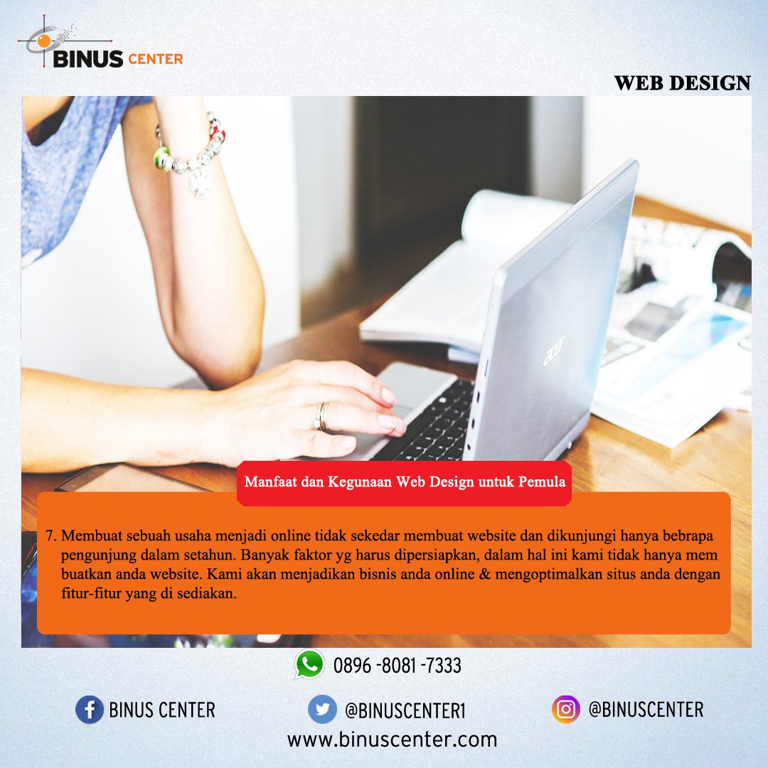 BINUSCENTER1's tweet image. Hey guys, yuk simak apa itu manfaat web design .... #binuscenter #webdesign #tipswebdesign #webdesigninfo #infowebdesign #kursuswebdesignjakarta #kursuswebdesign #kursuskomputer #kursuskomputerjakarta