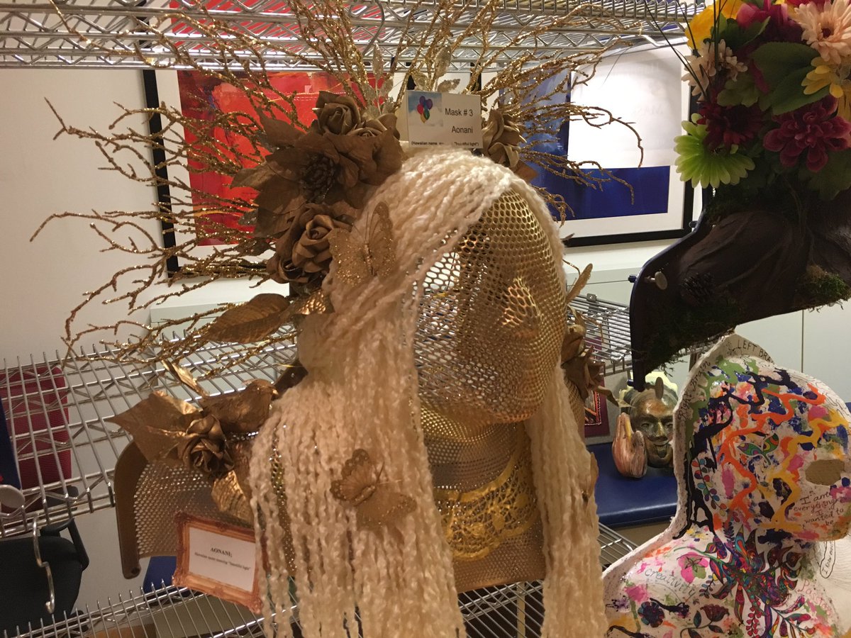 kittymisschan's tweet photo. Our incredible art creations using used patient masks! Celebrating #MRTWeek2017 @RadMedPM #MaskCompetition @CAMRT_ACTRM https://t.co/1Y4N4BODDf