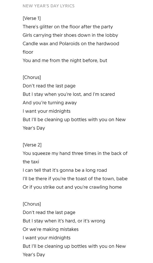 Uzivatel Taylor Swift News Na Twitteru New Year S Day Lyrics Reputation Https T Co Slcmdedxzi Twitter Uzivatel Taylor Swift News Na Twitteru New Year S Day Lyrics Reputation Https T Co Slcmdedxzi Twitter