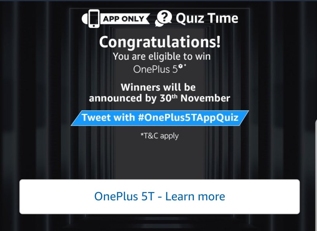 ruwaidaslam's tweet image. #OnePlus5AppQuiz