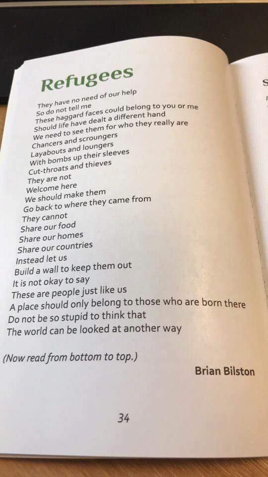 mtol's tweet photo. Wow. Read this. First top down, then bottom up. Beautiful.  #RefugeesWelcome #Refugees https://t.co/6bTxYsIlLB