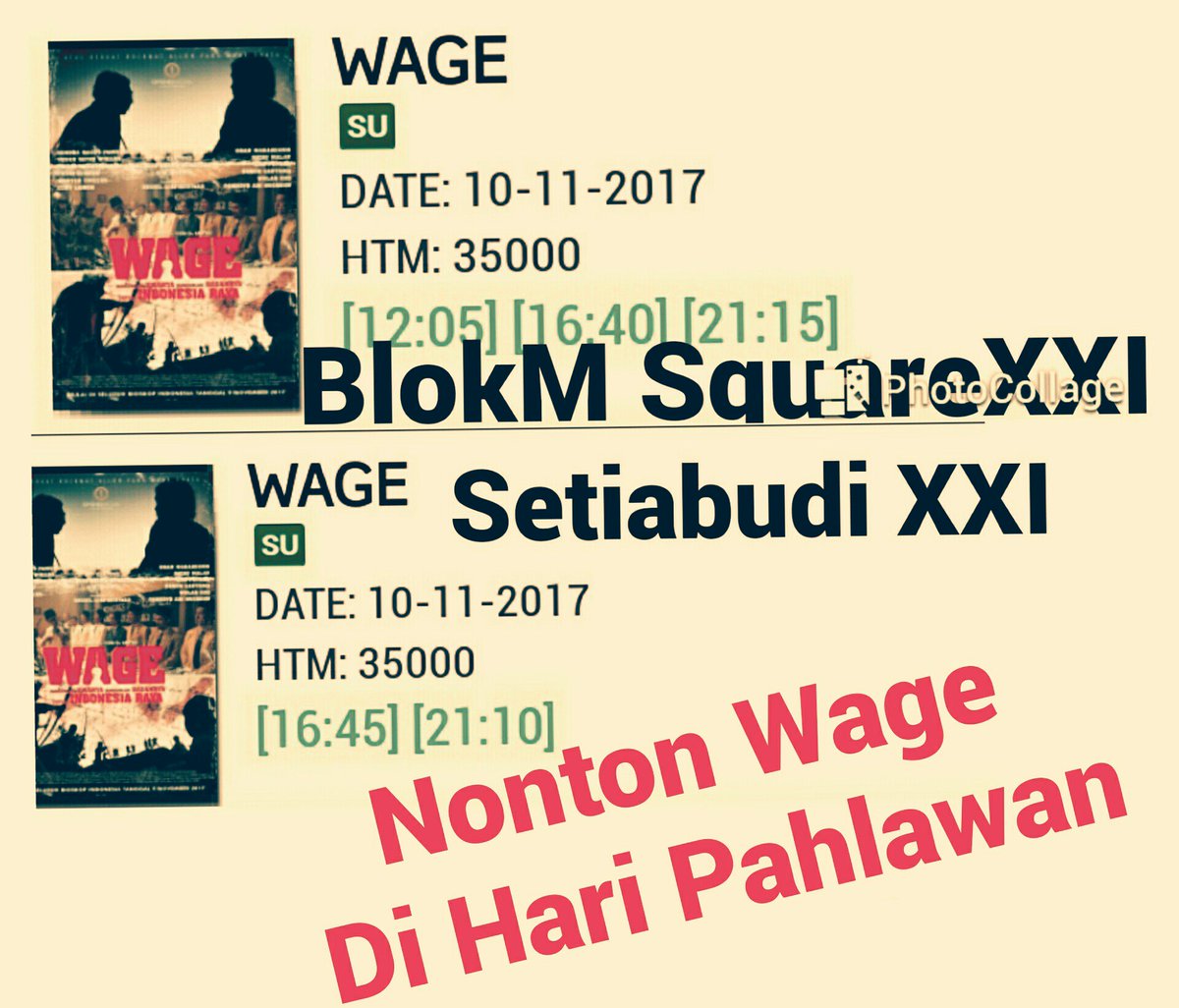 Sambut Hari Pahlawan bagi yg di daerah Selatan Jakarta bisa nonton <a href="/FilmWage/">Film Wage</a>