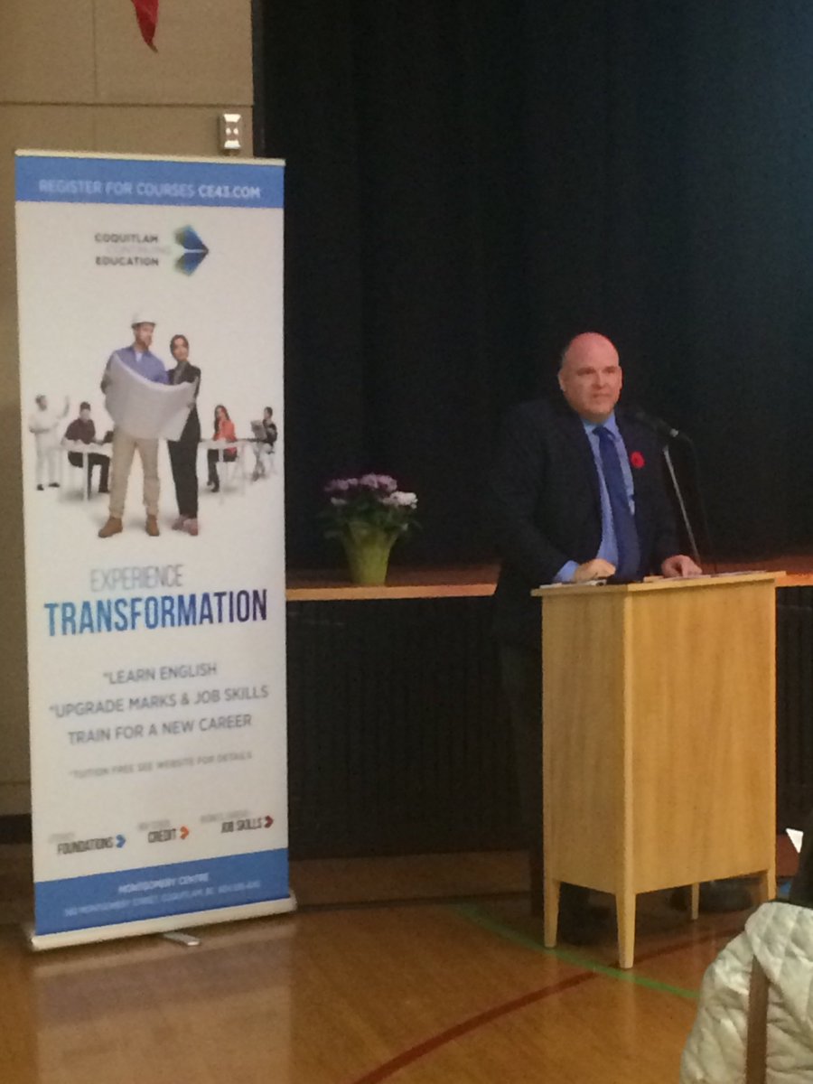Experience Transformation! @mmcglenen sharing this message at the Coquitlam Continuing Education Open House #SD43