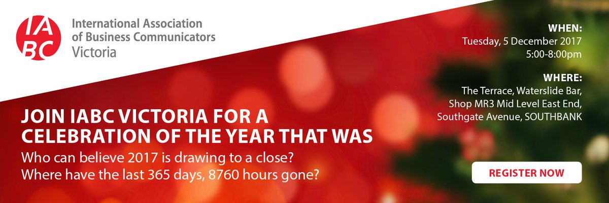 iabcvic's tweet photo. Join us for a relaxed and informal night of wine and fun and catch-up, unwind and reflect on everything you've experienced, achieved and endured throughout the year. Register here: https://t.co/7NRmccHT71 https://t.co/TNNXqwZYwT