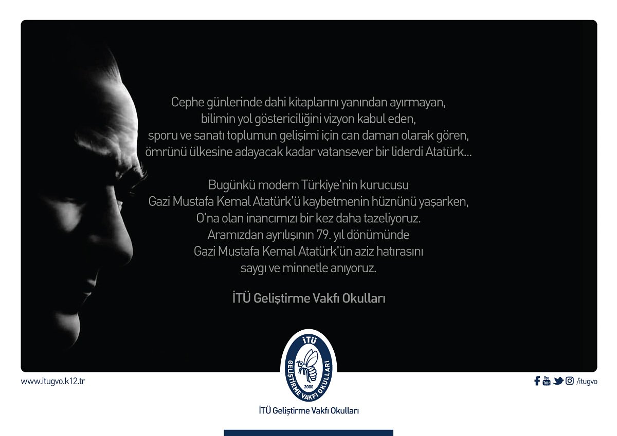 "Benim, Türk milleti için yapmak istediklerim ve başarmaya çalıştıklarım ortadadır. Benden sonra, beni benimsemek isteyenler, bu temel mihver üzerinde akıl ve ilmin rehberliğini kabul ederlerse, manevî mirasçılarım olurlar."

Saygıyla anıyoruz! #10Kasım #MustafaKemalAtatürk