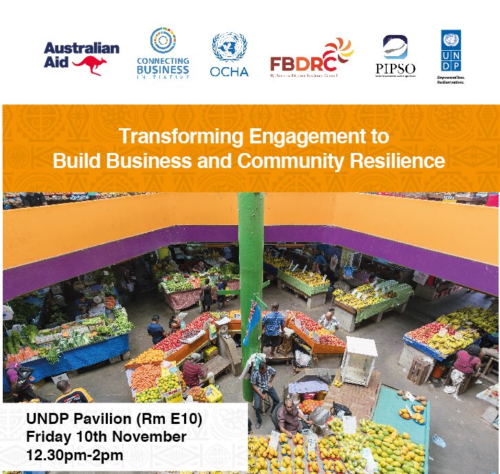 #COP23 side event notice for those interested in private sector engagement in building resilience to climate change : Join this session at the UNDP Pavilion today (Friday) from 12:30pm 🤝