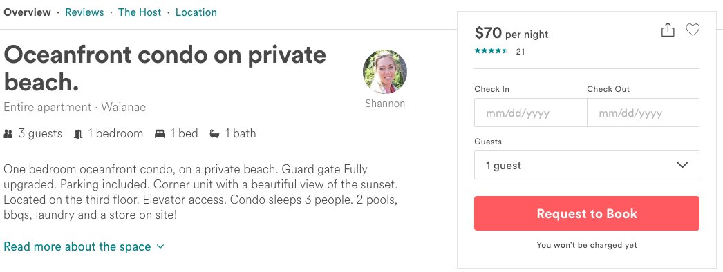 AoleAirbnb's tweet photo. #Airbnb host in #Waianae falsely claiming access to a "private beach." No such thing in #Hawaii. #AoleAirbnb and 'a'o'le privatizing our beaches! #fairbnb #sharebetter https://t.co/wkHfkbUeH9