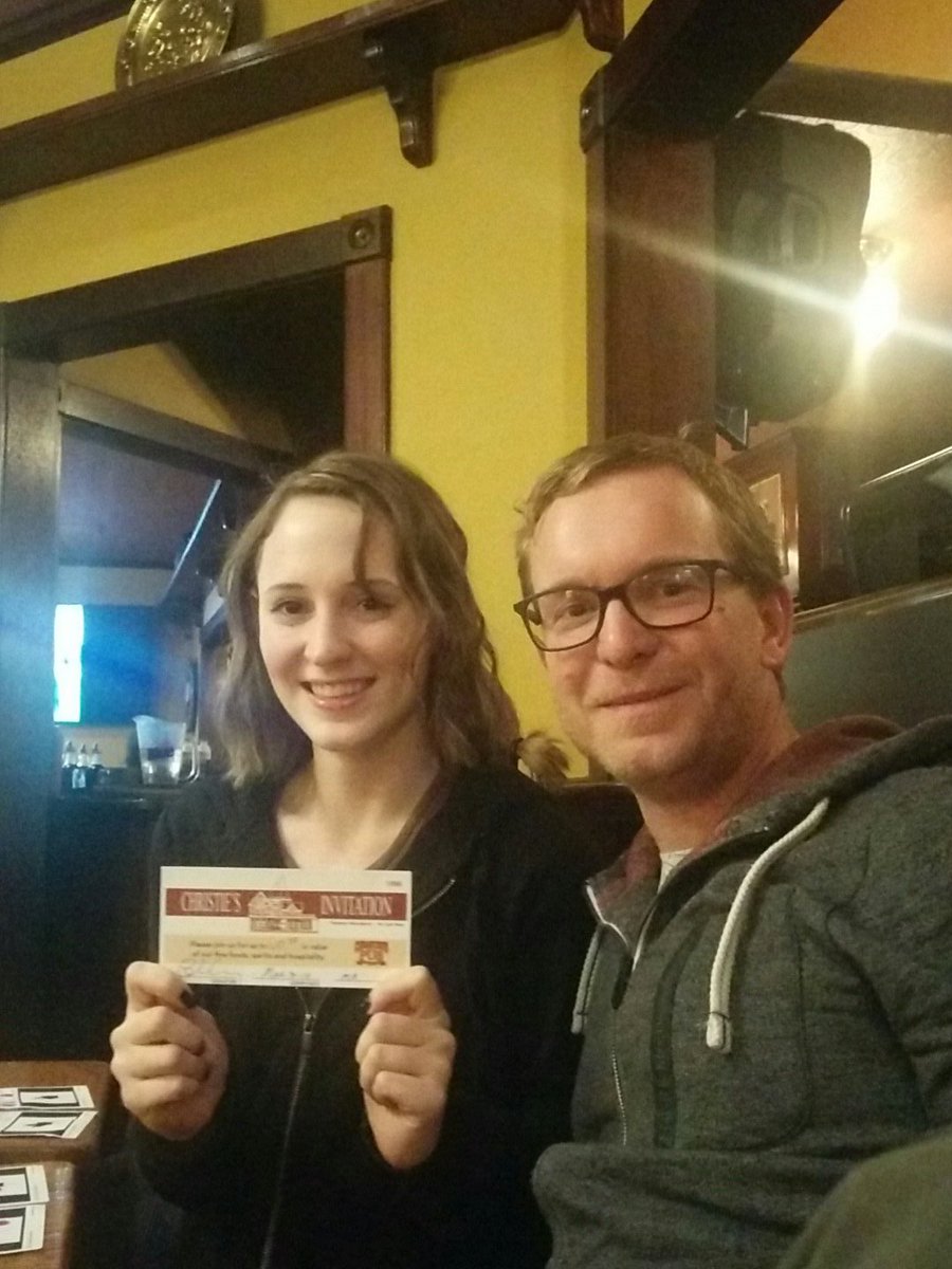 Yeungdb's tweet photo. .@ElenaScully and Harmen winning Music Bingo tonight wooo! @ChristiesPub  🎊🎊🎊 #Mglitrev #RealTimeChem https://t.co/O3expR8d93