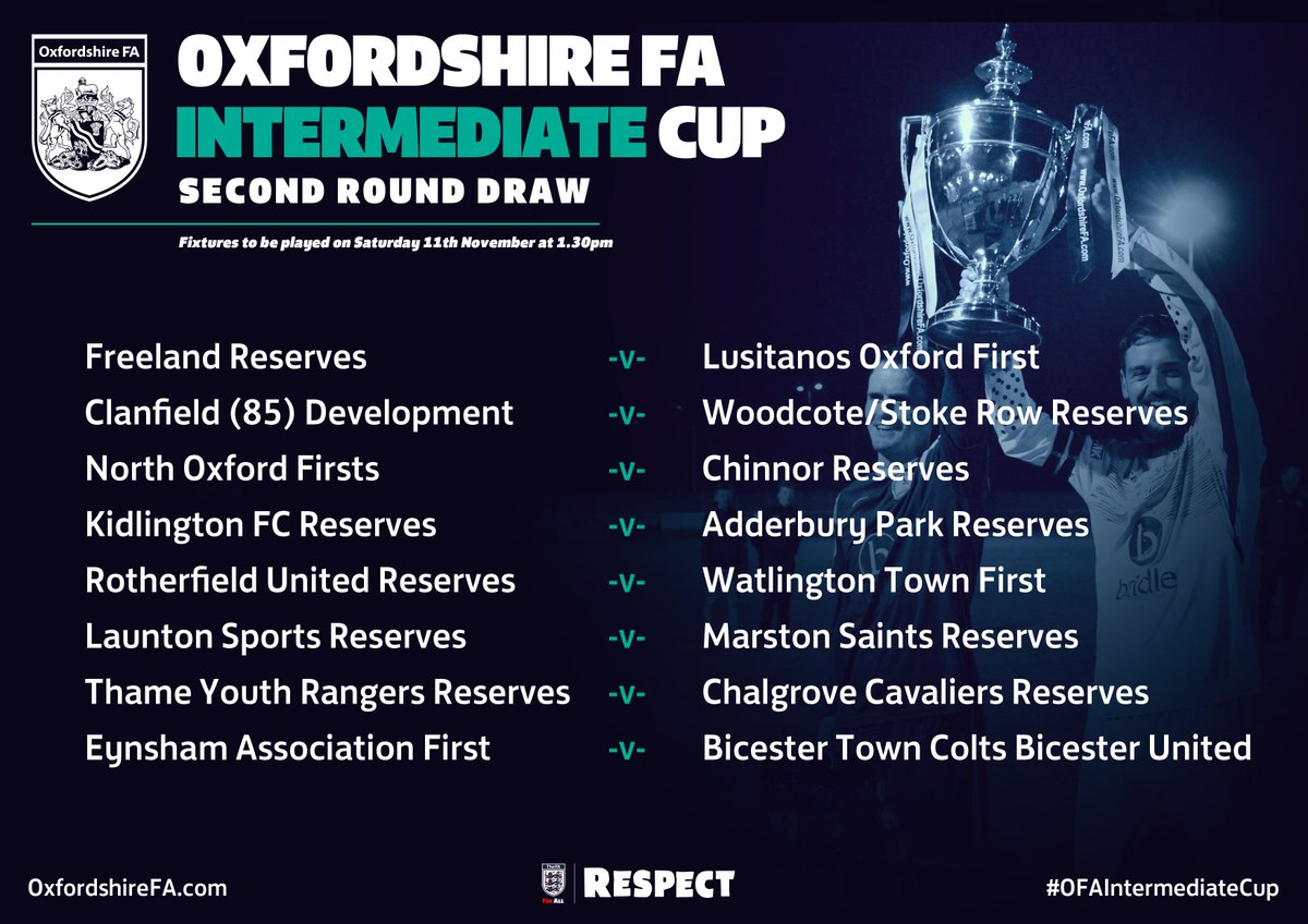 OxfordshireFA's tweet photo. 🏆 | Good luck to all those teams in the #OFAIntermediateCup tomorrow - some big games to look forward to! https://t.co/haCFiMidn5