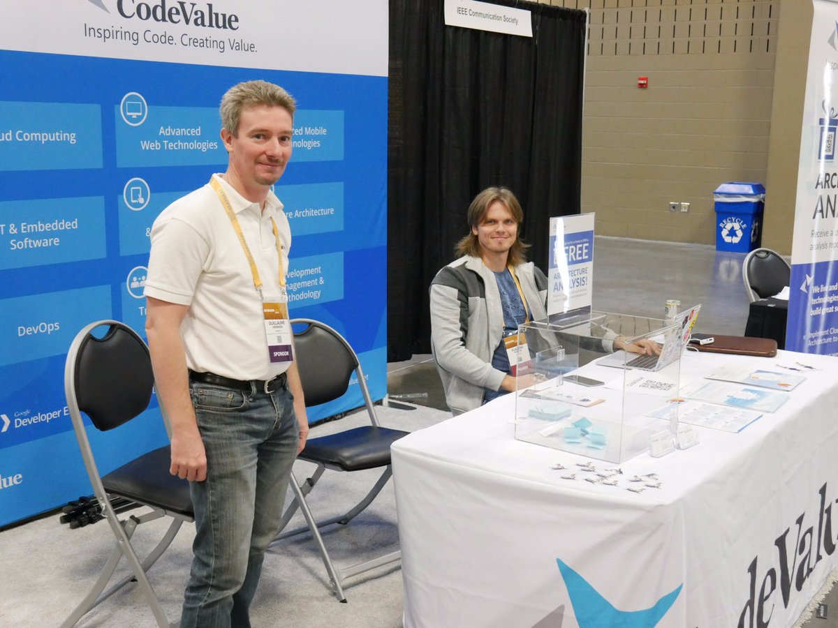 CodeValue's tweet image. It was great meeting the awesome folks from Austin at @DeveloperWeek at the #CodeValue booth and at @VladimirNovick's talk about #ReactNative. Hope to keep in touch 😀