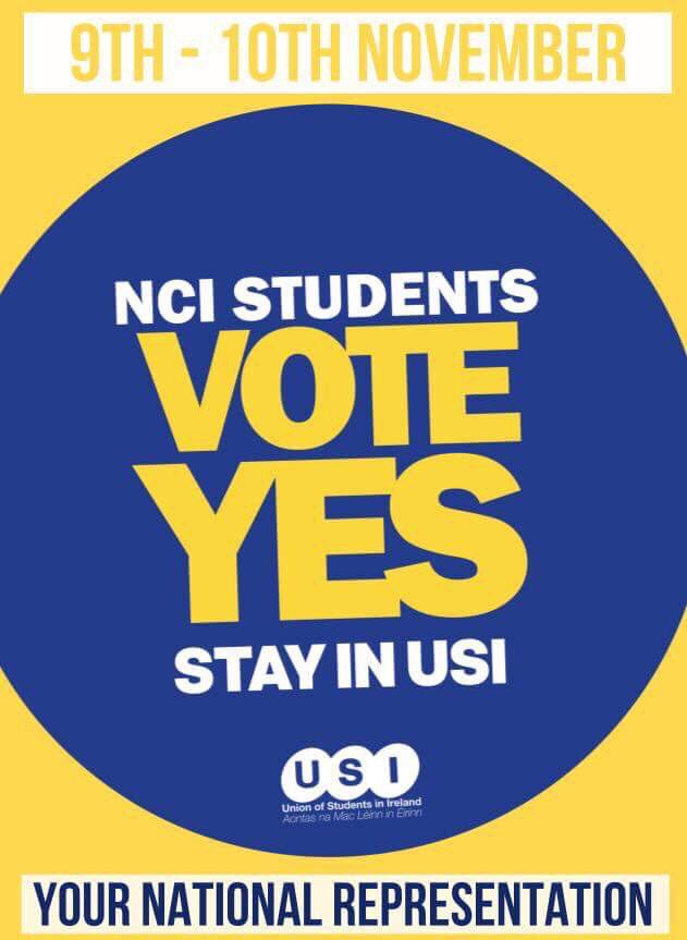 amle_ie's tweet photo. Are you a student in @NCIRL? Make sure to vote #YesToUSI today (voting is in the atrium and only takes a sec) to stay with the USI ✊🏼💛 https://t.co/63brA1e6vd