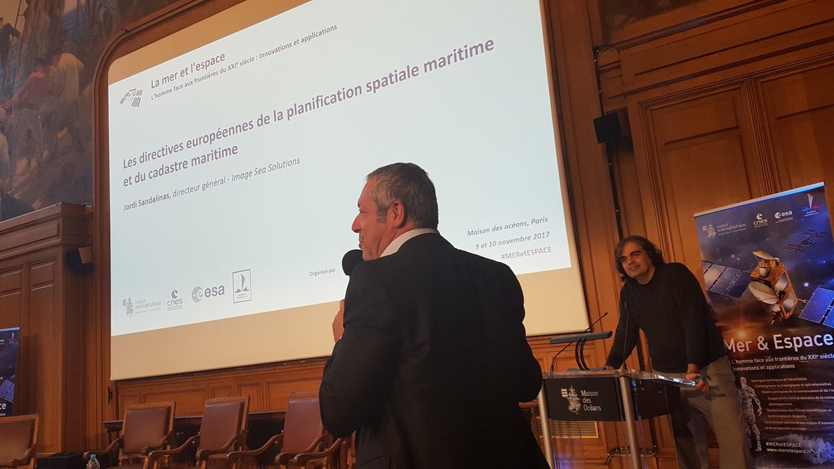 Focus sur les directives européennes de la planification spatiale maritime et du cadastre maritime par Jordi Sandalinas, directeur général Image Sea Solutions. Le rôle du juridique et des règles internationales encore accentué, afin d'accompagner l'innovation dans les sciences.