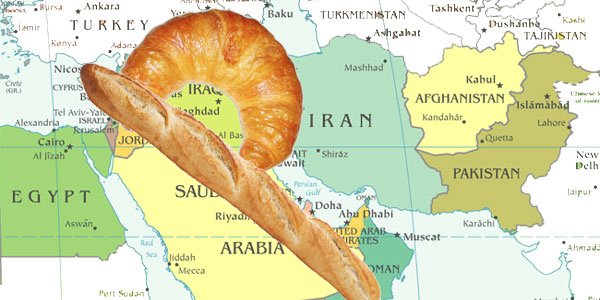 KarlreMarks's tweet photo. My analysis reveals that Saudi Arabia is trying to counter the Shia Croissant with a Sunni Baguette https://t.co/yA26XRSMnN