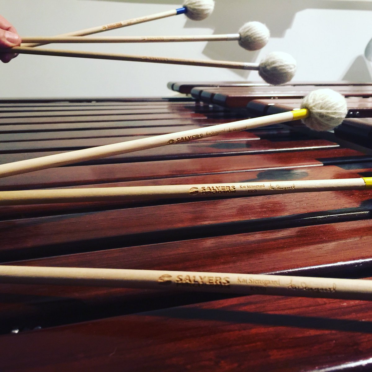 kaistensgaard's tweet photo. Check out #KaiStensgaardSignstureMallets at #SalyersPercussion booth Perfect for #sixmallets playing #PASIC17 #6mallets #marimba https://t.co/gC1O8cYMB1