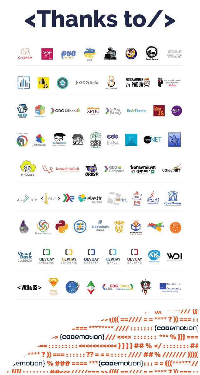 innosans's tweet photo. Fra poco apriremo le porte di #Codemotion Milano 2017 🤩 Per l'edizione #Speciale di quest'anno ci hanno supportato e saranno presenti più di 70 #Tech #Community italiane 🚀 Grazie!!! https://t.co/eGsCcNGJOA