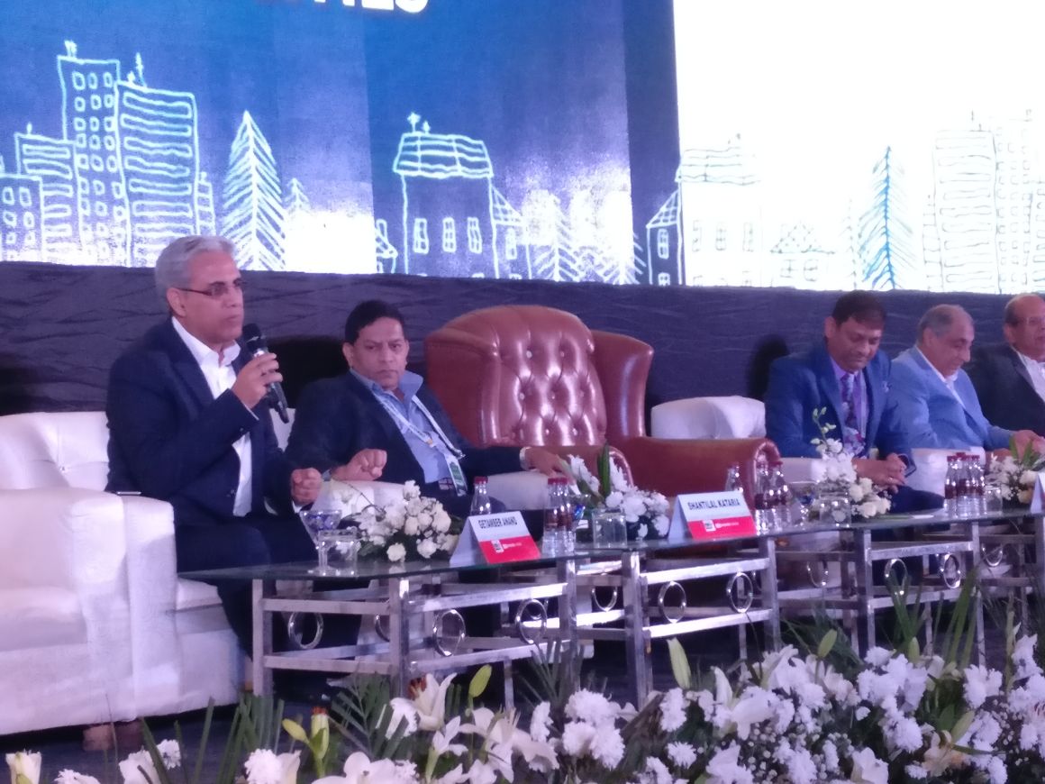 CREDAINational's tweet photo. Every developer is a risk taker. I have always worked towards building an organization and now we have 3,800 people out of which 80% have their own homes: Getamber Anand, our Chairman at the #NewIndiaSummit https://t.co/cweElb1FyV