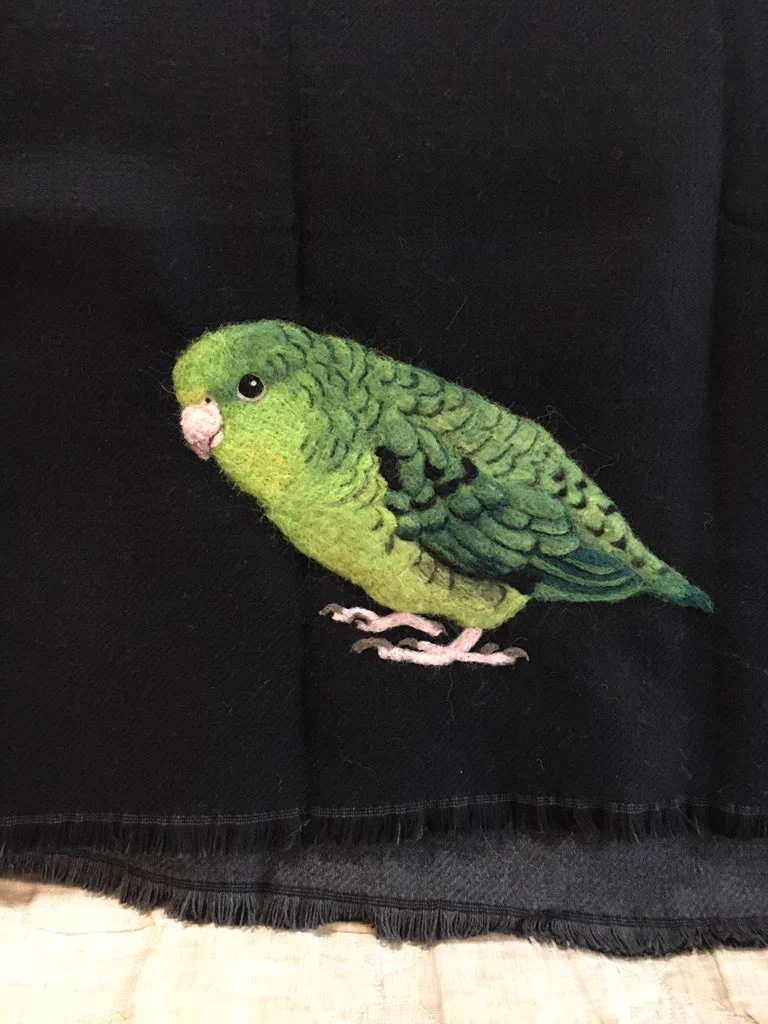 大失敗！？リアルすぎるインコの羊毛刺繍wwwかわいいけどデカすぎwww