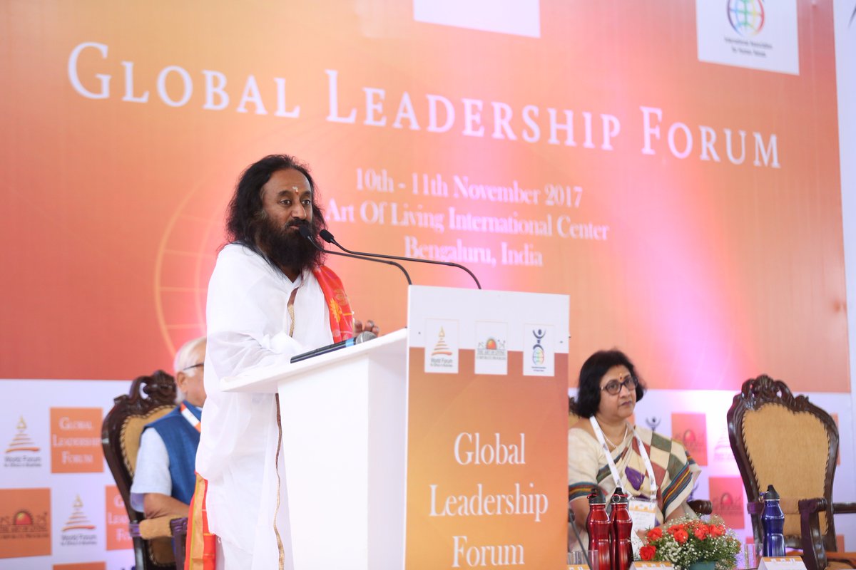 ArtofLiving's tweet photo. Gurudev @SriSri at #GLF2017: Collaboration is essential. Today, this is the language of a civilized society. And if we are scared and don't have trust in each other then we will be doomed. https://t.co/6fLcWbuF1R