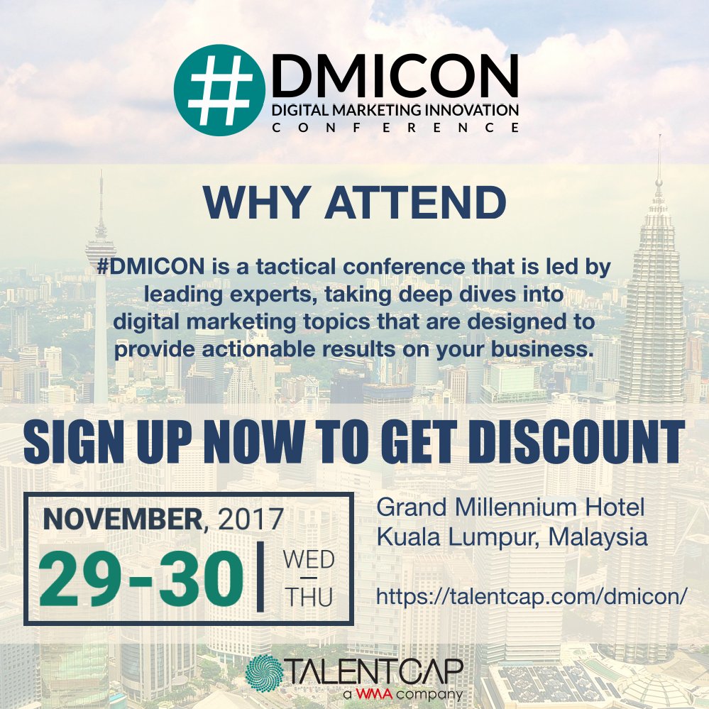 MICE_Preferred's tweet photo. #DMICON is a tactical conference that is led by leading experts, taking deep dives into digital marketing topics that are designed to provide actionable results on your business.
https://t.co/xB3E7lkyX6

by @TalentCap
#DigitalMarketing #Omnichannel #GrowthHacking #SocialMedia https://t.co/fodUxQPtDL