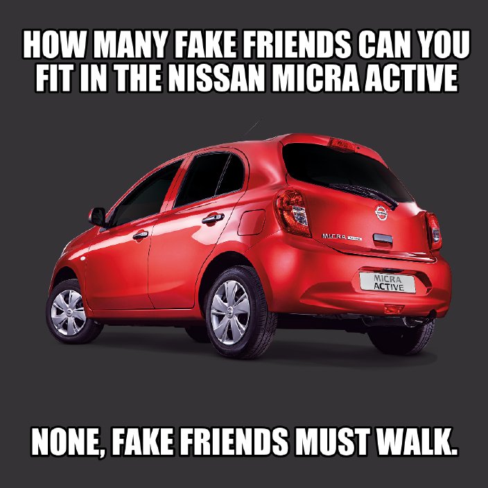 nissanza's tweet photo. Real friends, how many of them? The new Nissan Micra has enough room for you and all your real friends. #FunHunter https://t.co/89LluNVyEp
