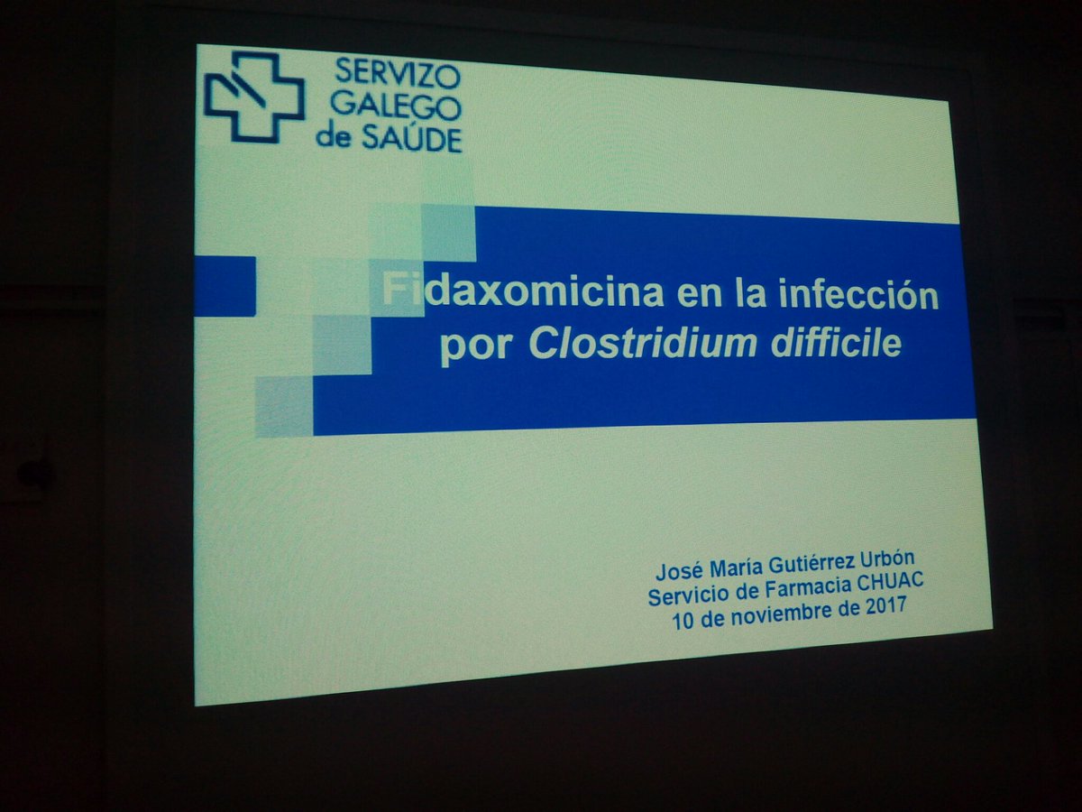 FarmaCHUAC's tweet photo. 📚 Continuamos con ciclo de formación. 
Hoy con JM. Gutiérrez 
#Fidaxomicina en infección por #ClostridiumDifficile
#sesionesFarmaCHUAC https://t.co/NavSMIAqcH