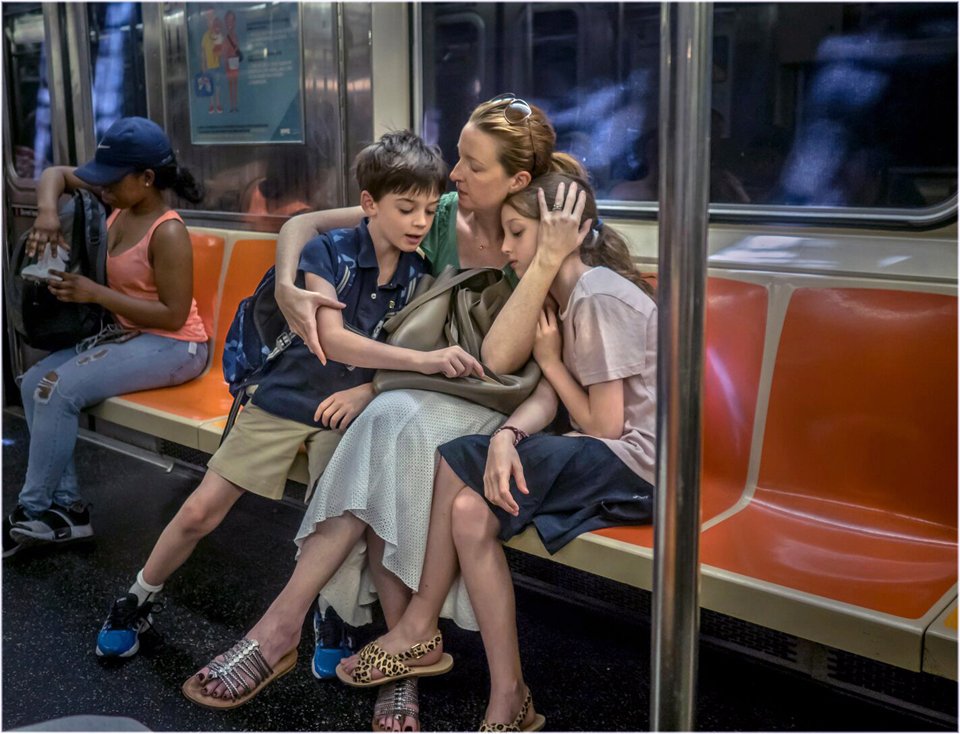 Gay petite brunette subway