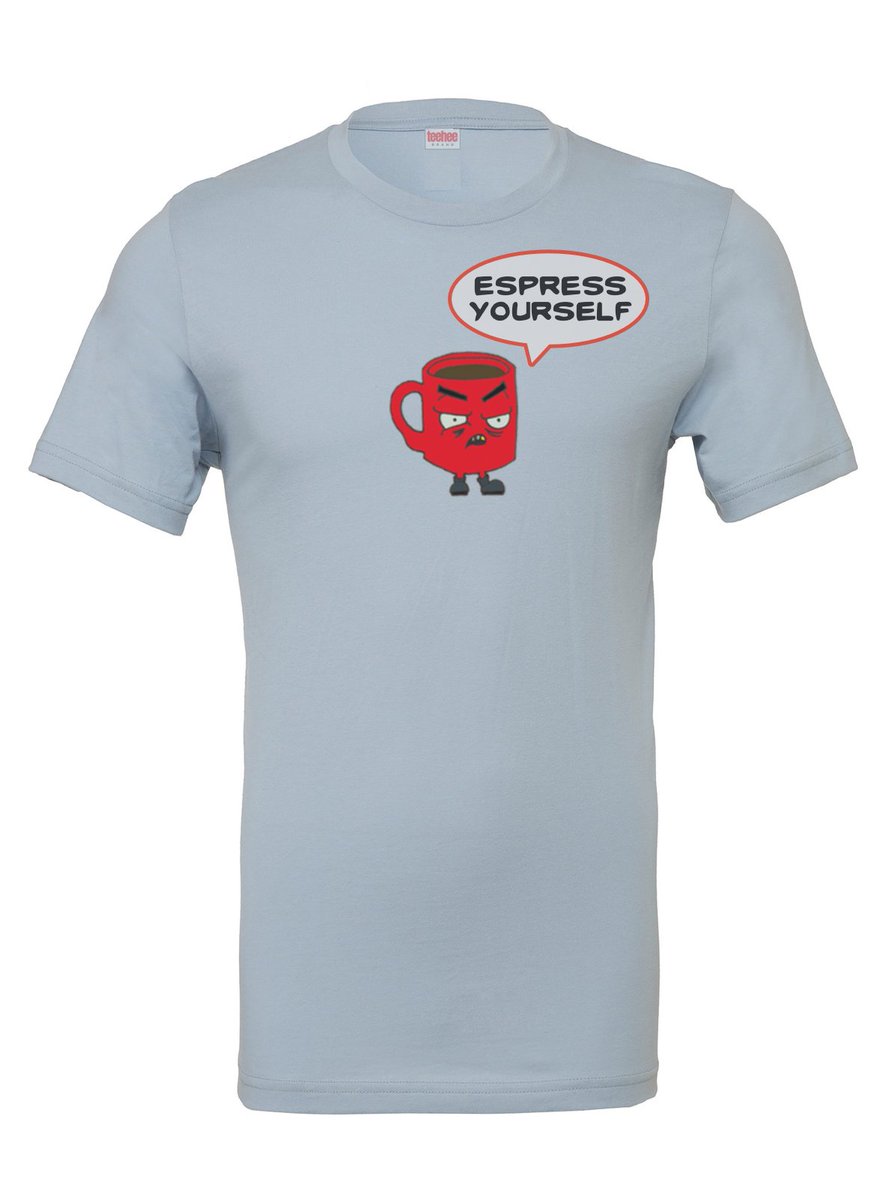 teeheeTdotcom's tweet photo. Espress Yourself Tee ☕️ New to our beloved #GrumpyCup Collection → https://t.co/NUj7Vsy514 👌 #coffee #starbucks #dunks #coffeetime #morningcoffee #firstcup #coffeehumor #expensivecoffee #espressyourself #expressyourself #coffeetalk #notalkingbeforecoffee #coffeerules 😊 https://t.co/Ghqw2yyGH7