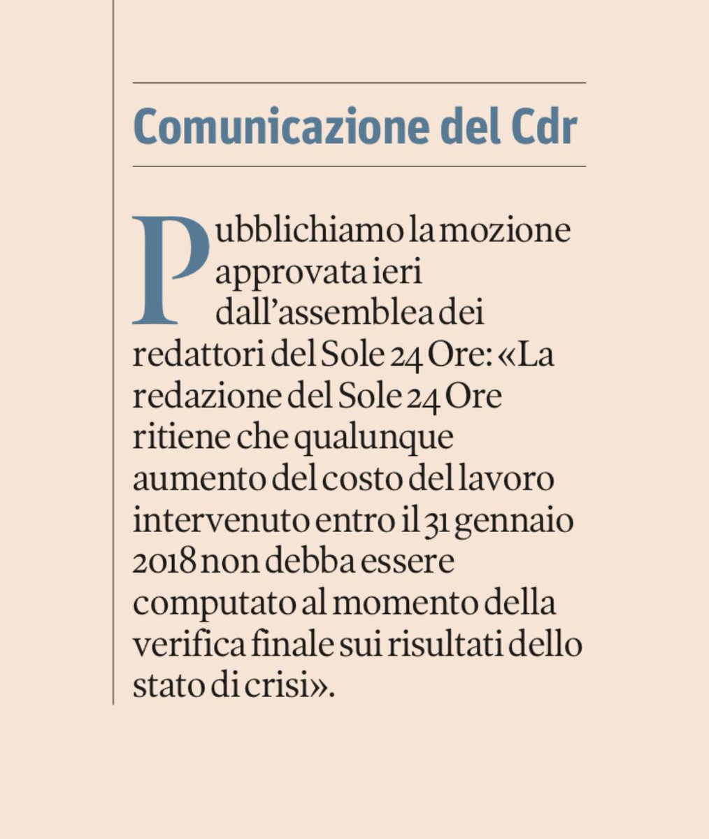 Il comunicato sindacale di oggi ilsole24ore.com/art/notizie/20…