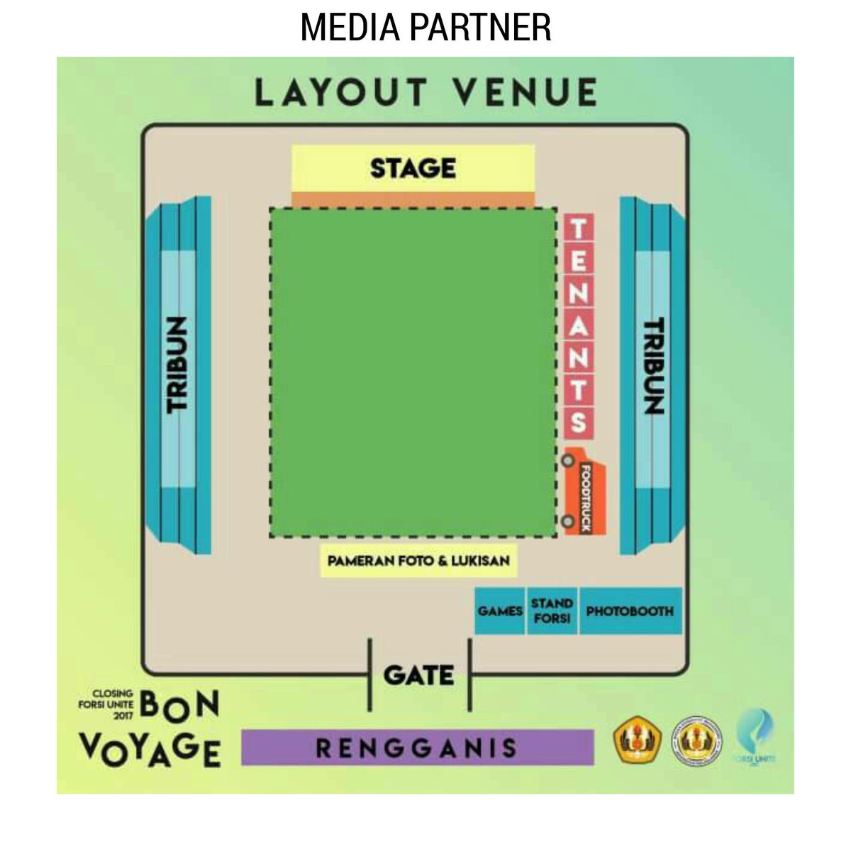 [MEDIA PARTNER]

| Info Layout Venue |

Today is the day!
Berikut adalah gambar layout venue untuk closing Forsi Unite 2017: Bon Voyage.
Jangan lupa untuk dilihat ya uniters!

Open gate 2 pm - 9 pm

"Good Luck and Bon Voyage!"

🐦Twitter: @forsiunpad