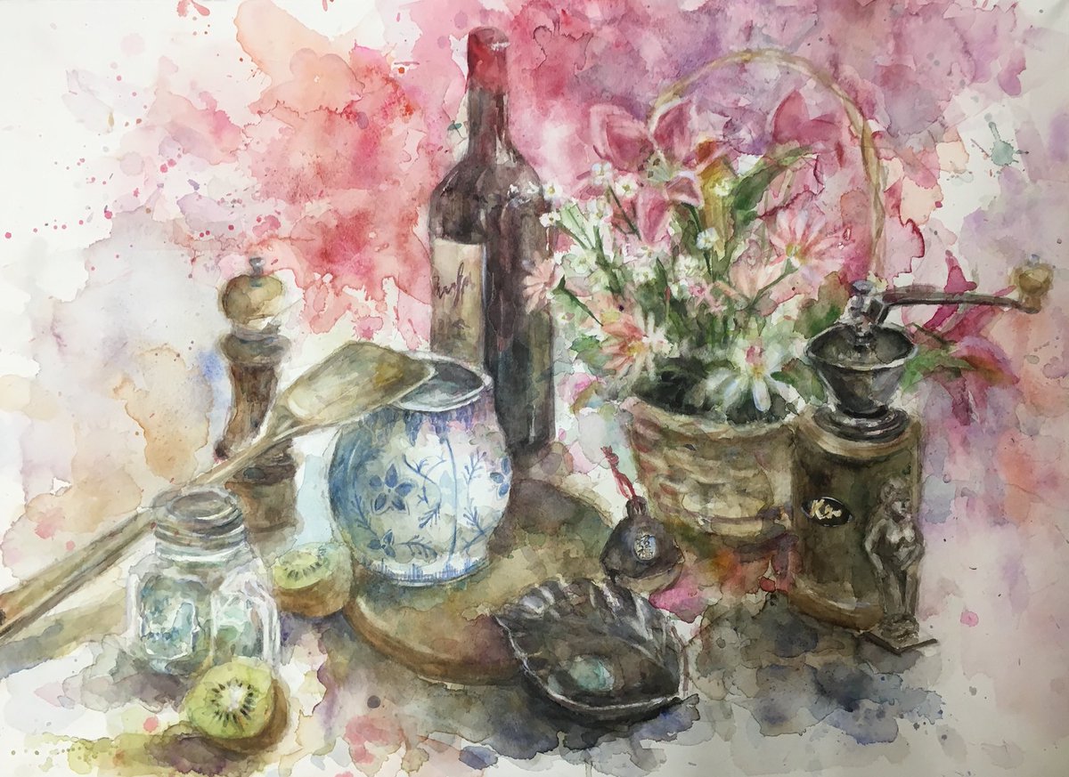 Futo Sakurai V Twitter 静物画ですー 永山裕子さんの描き方を参考にしましたー 水彩画 静物画 Watercolor Art